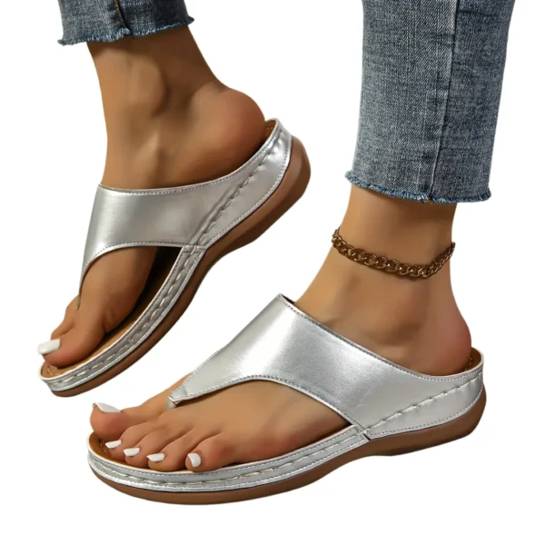 Tong cuir plateforme confort femme – Image 10