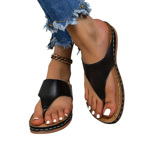 Tong cuir plateforme confort femme – Image 7