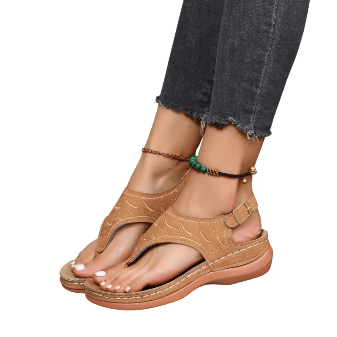 Tong cuir ajouré bride arrière – Image 7