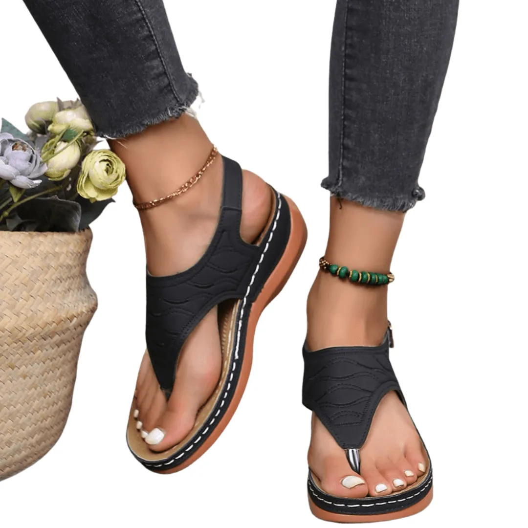 Tong cuir ajouré bride arrière – Image 9