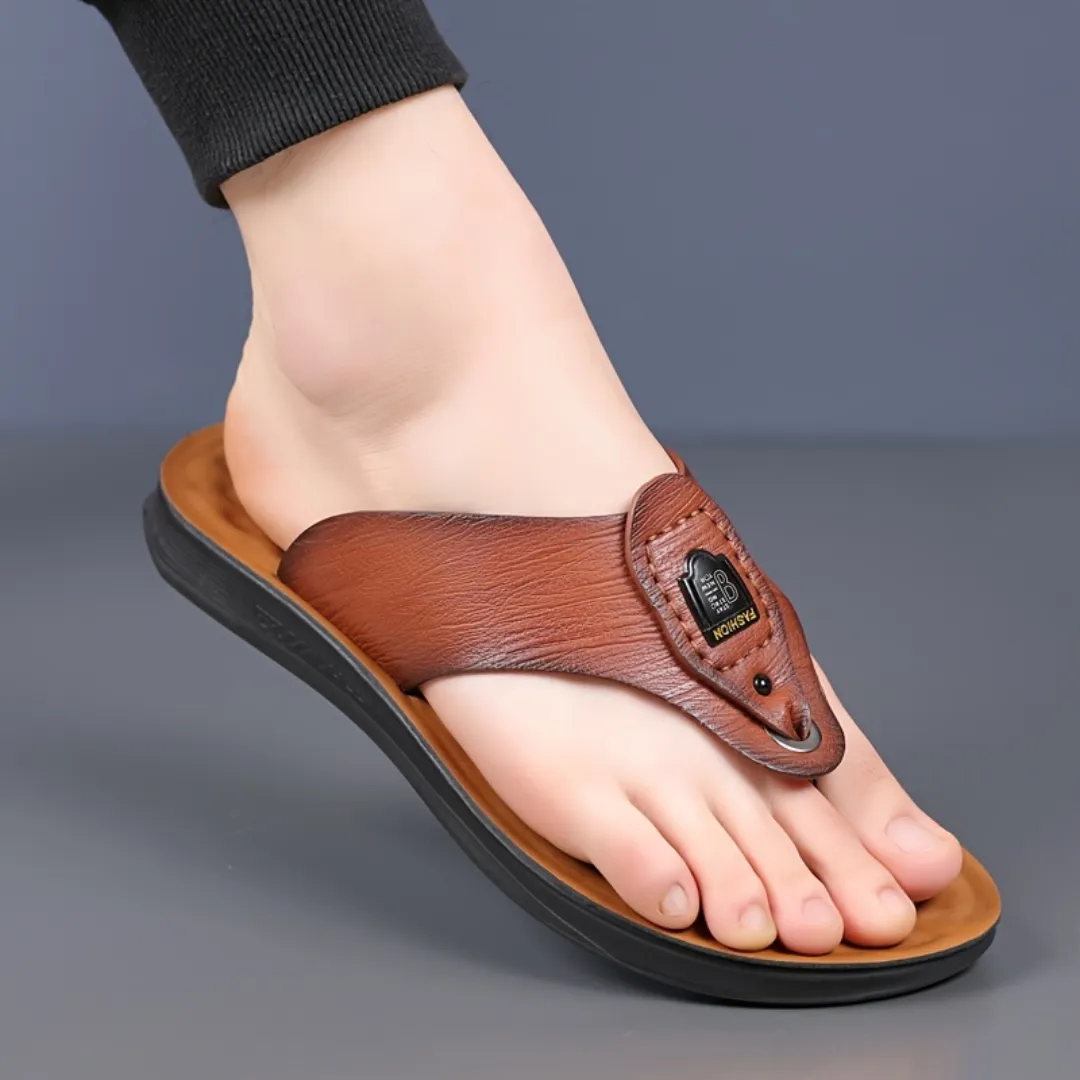 Tong cuir confort pied nu – Image 5