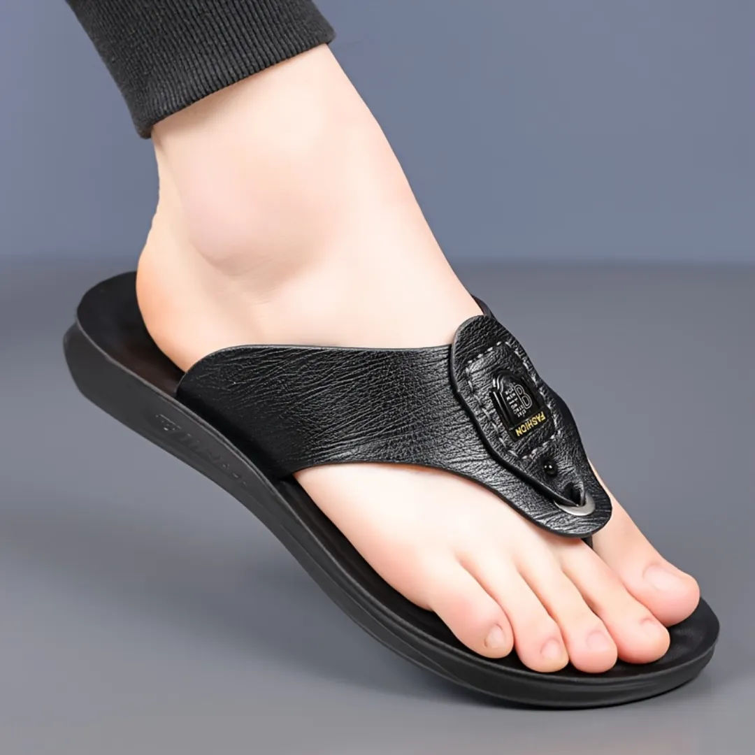 Tong cuir confort pied nu – Image 3