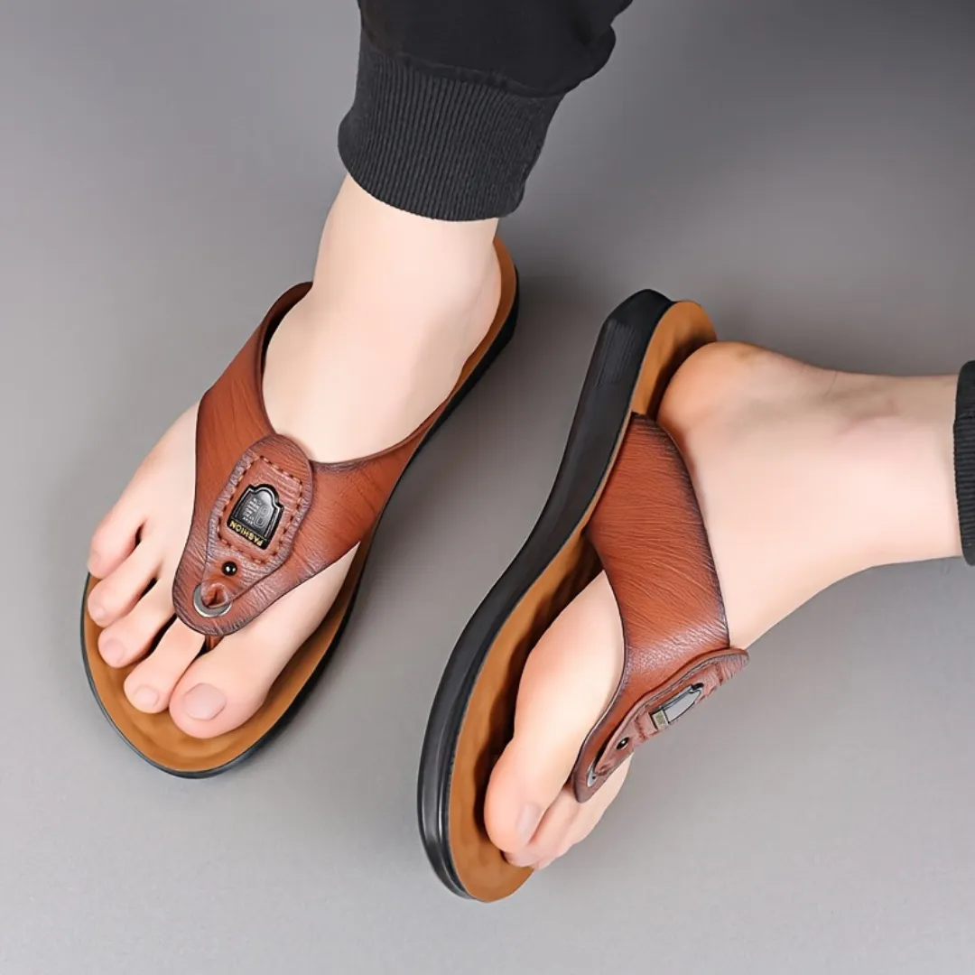 Tong cuir confort pied nu – Image 4