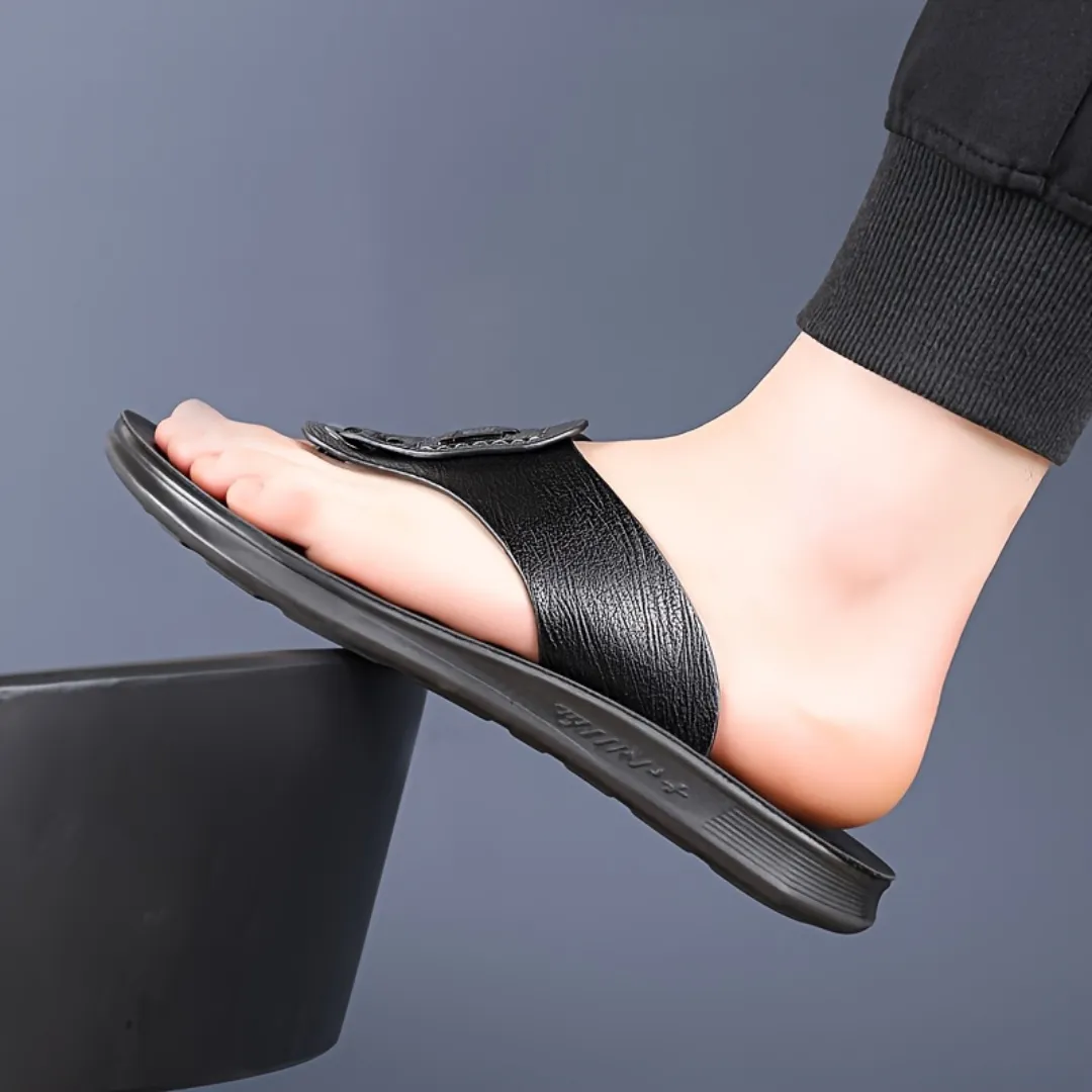 Tong cuir confort pied nu – Image 2