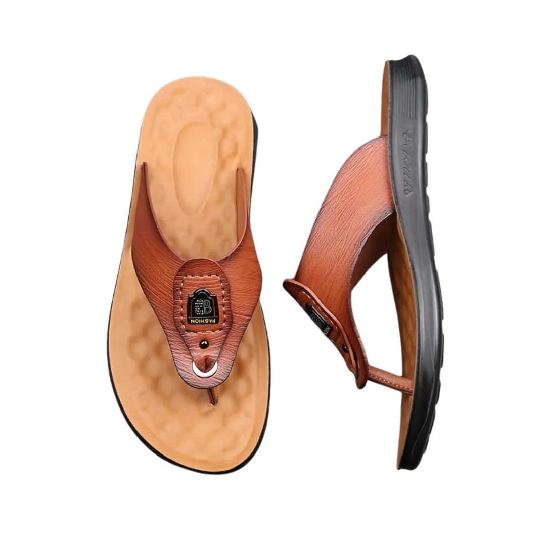 Tong cuir confort pied nu – Image 7