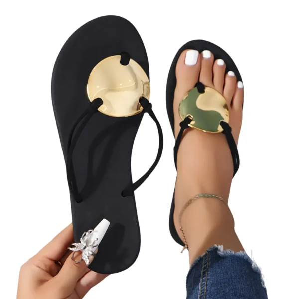 Tong cuir élégant bijou rond – Image 12
