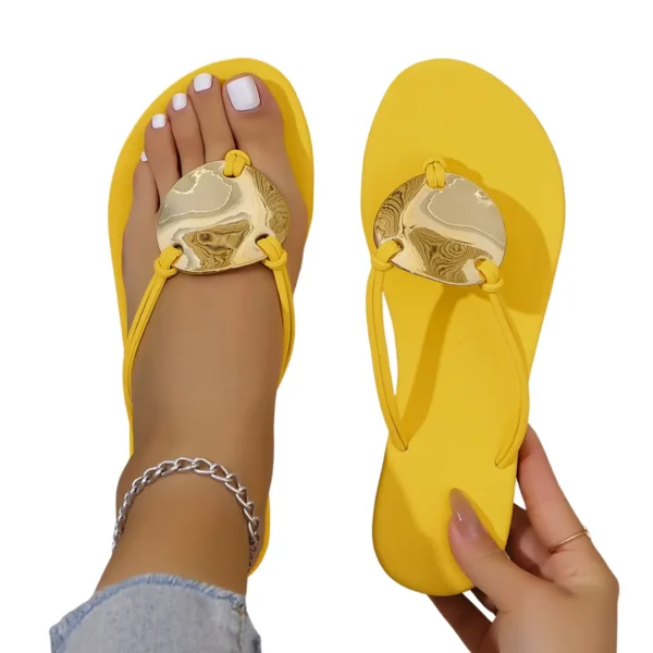 Tong cuir élégant bijou rond – Image 9