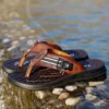 Tong cuir homme antidérapant