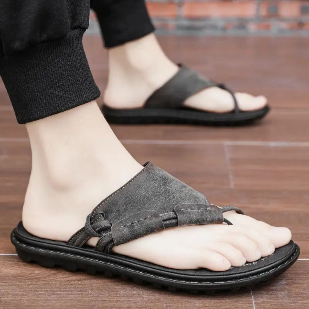 Tong cuir homme artisanale chic