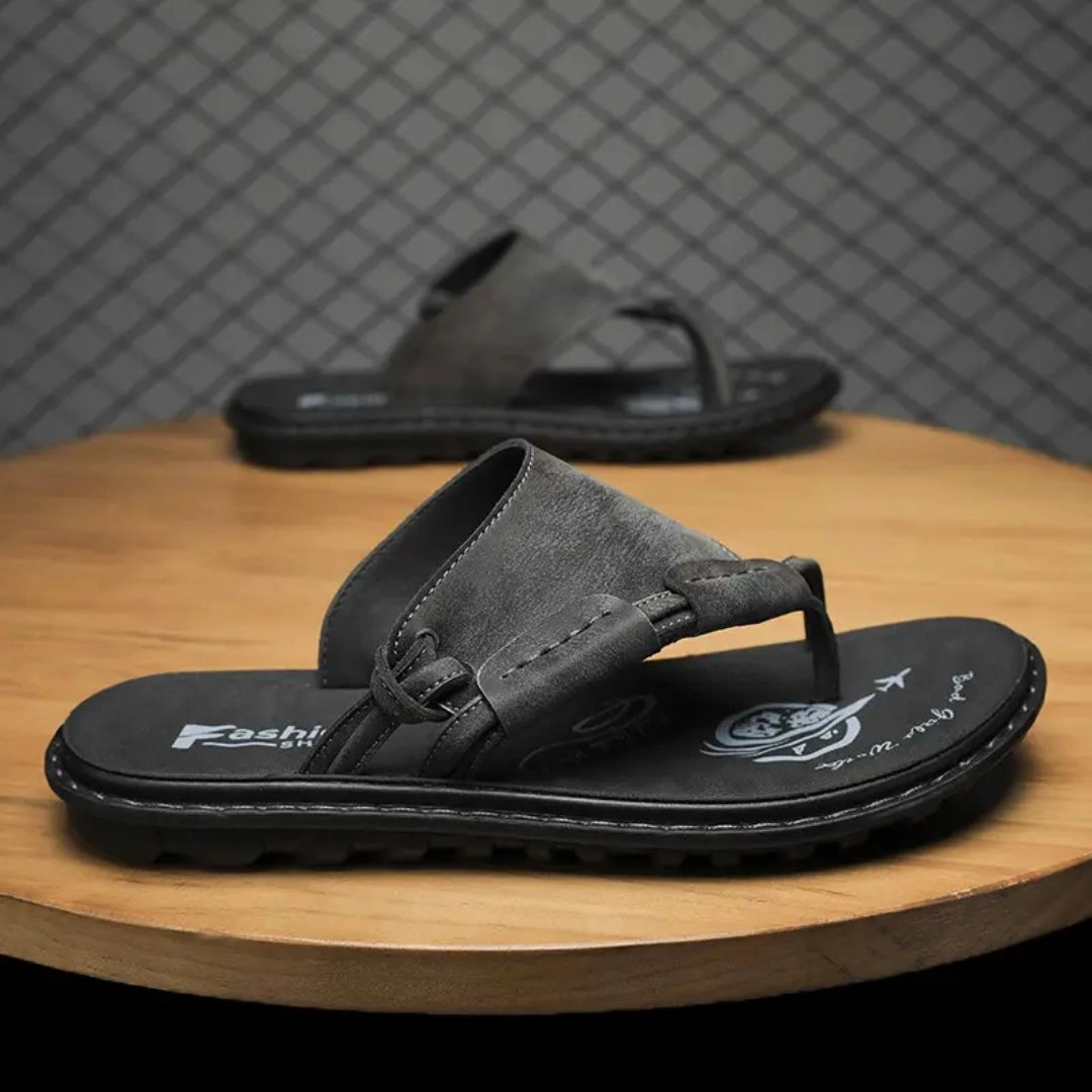 Tong cuir homme artisanale chic – Image 2