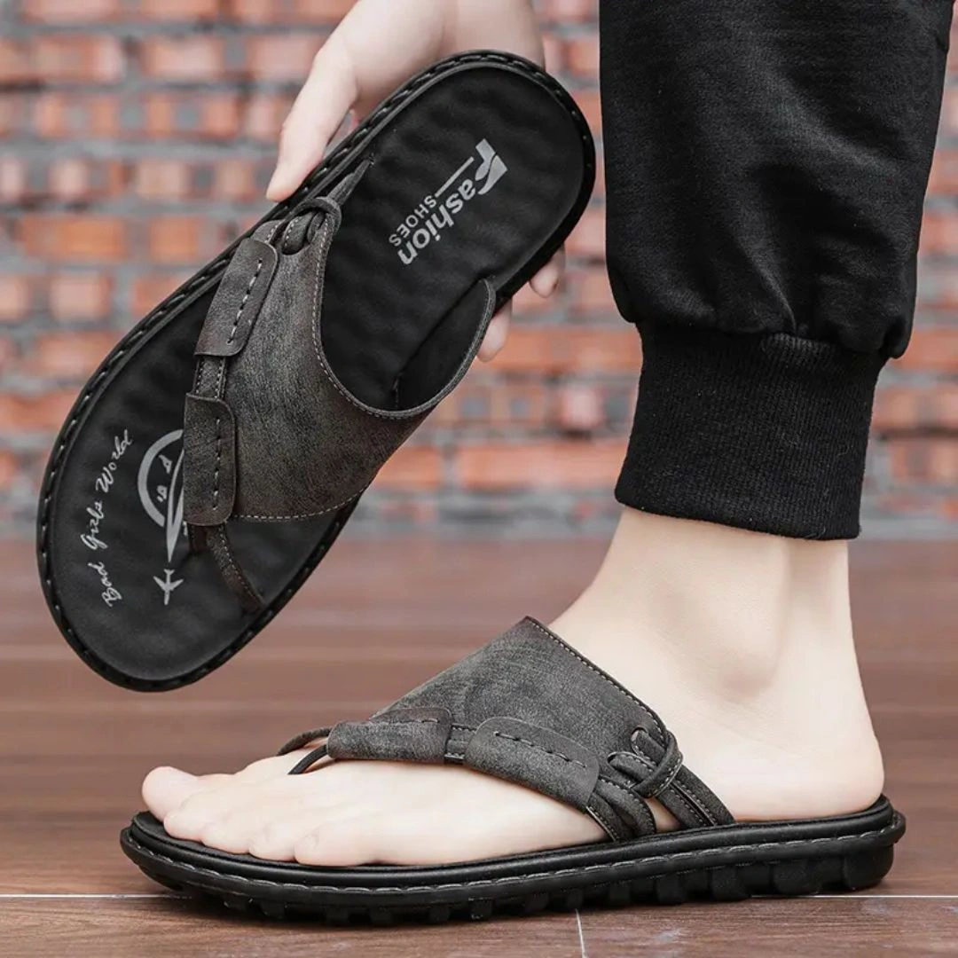 Tong cuir homme artisanale chic – Image 3