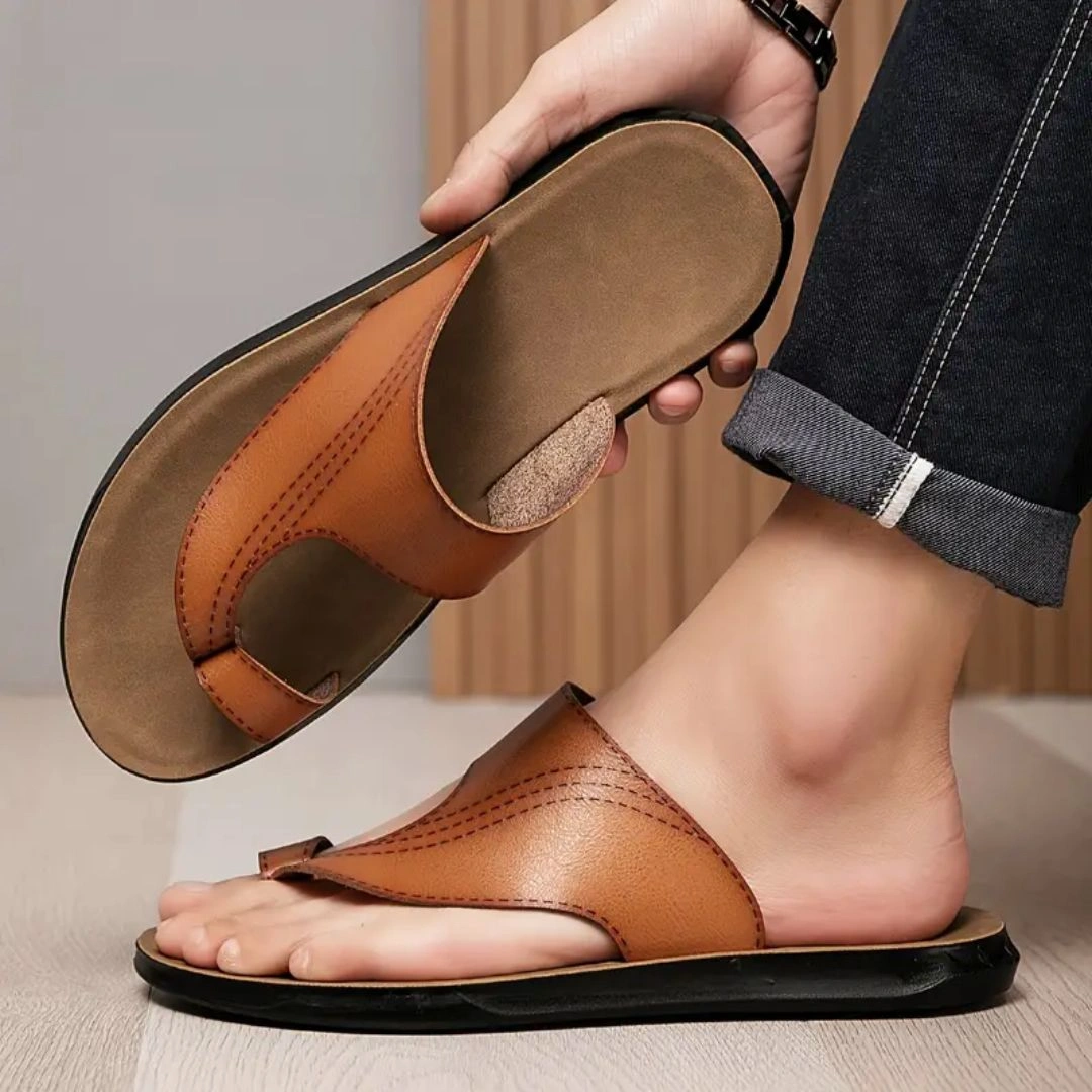 Tong cuir homme bride réglable – Image 8