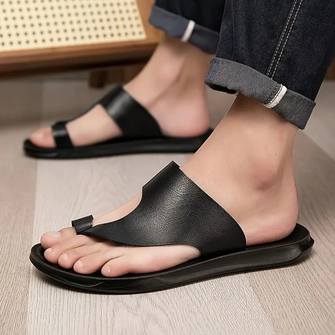 Tong cuir homme bride réglable – Image 3