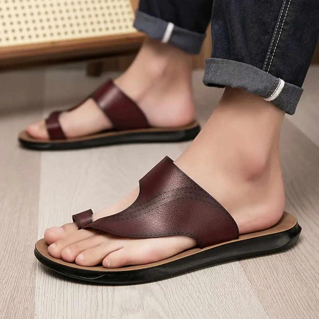 Tong cuir homme bride réglable – Image 5