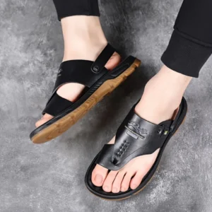 Tong cuir homme confort premium