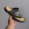 Tong cuir homme semelle souple