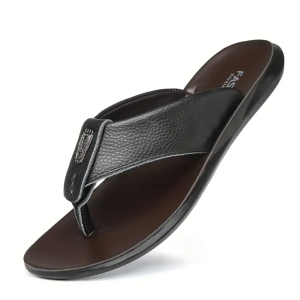 Tong cuir homme sobre chic – Image 7