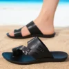 Tong cuir homme style urbain