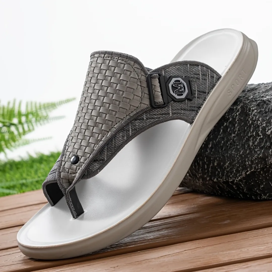 Tong cuir homme tressée confort – Image 3