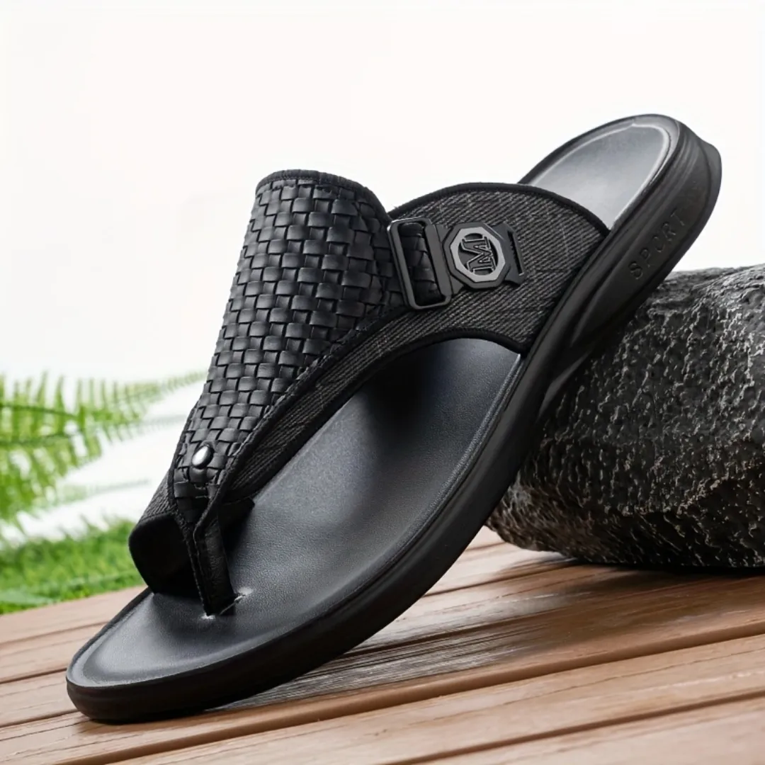 Tong cuir homme tressée confort – Image 4