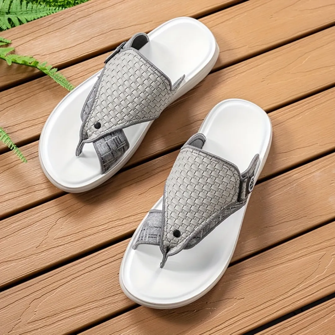 Tong cuir homme tressée confort – Image 5