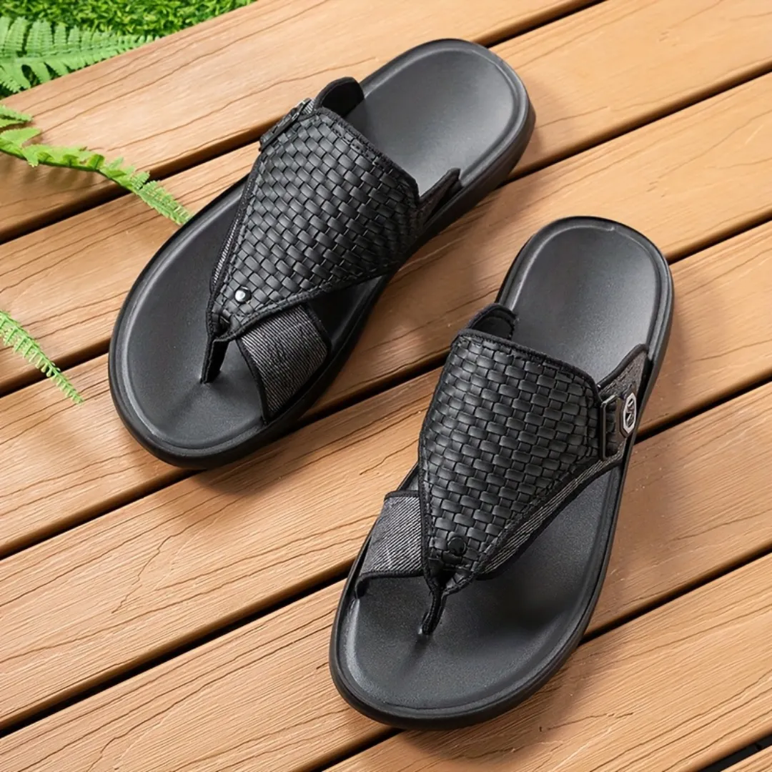 Tong cuir homme tressée confort – Image 6