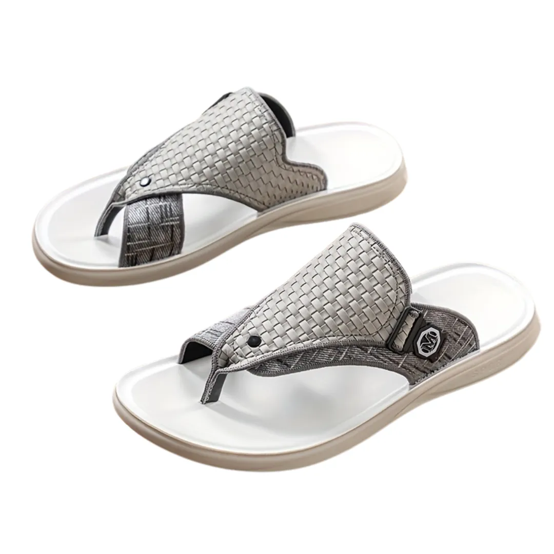 Tong cuir homme tressée confort – Image 7