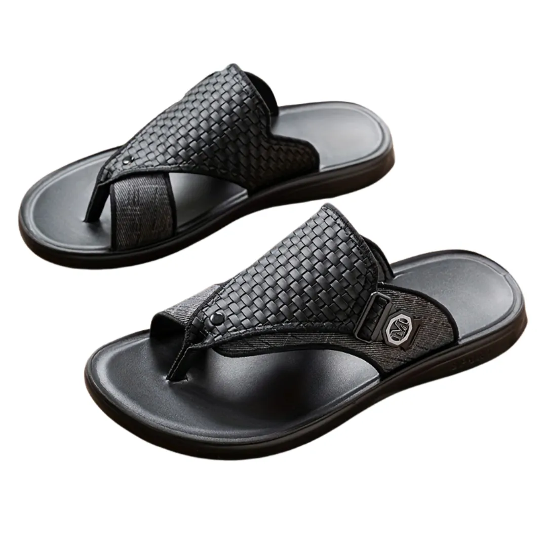 Tong cuir homme tressée confort – Image 8