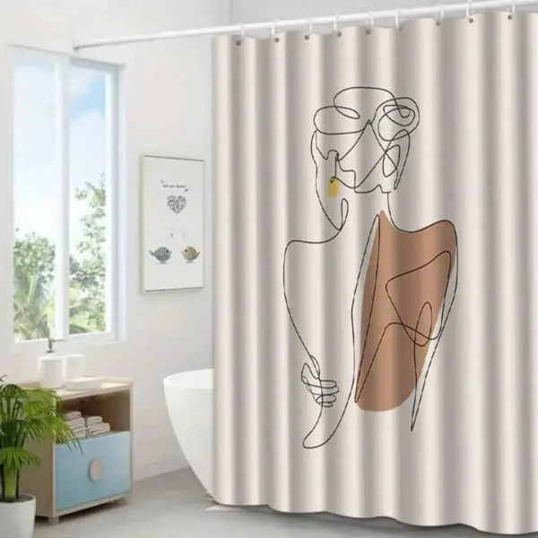 Rideau de douche femme abstraite – Image 6