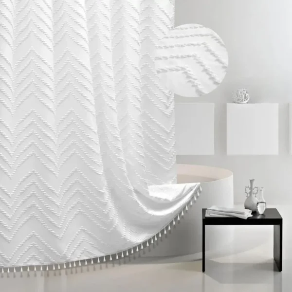 Rideau de douche chevron boho – Image 5