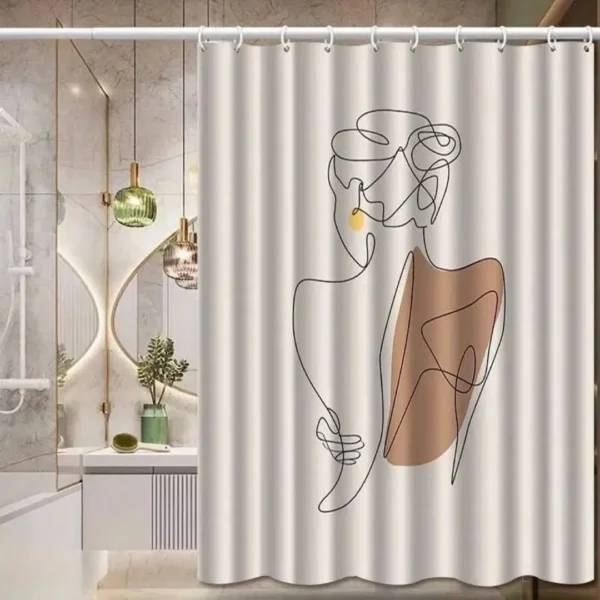 Rideau de douche femme abstraite – Image 5