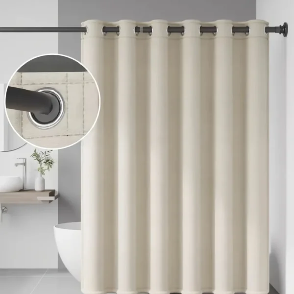 Rideau de douche lin opaque épais – Image 2