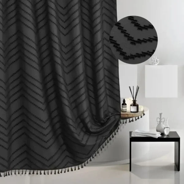Rideau de douche chevron boho – Image 4