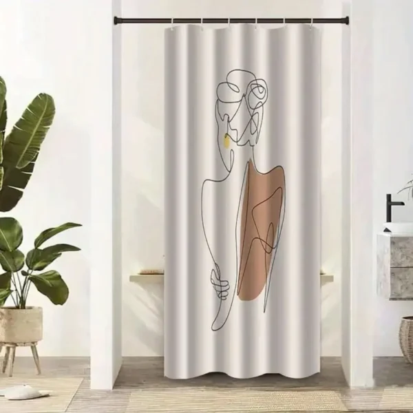 Rideau de douche femme abstraite – Image 2