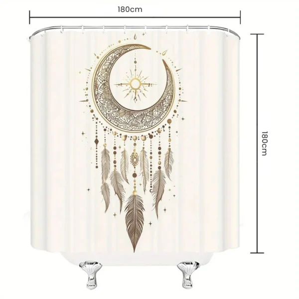 Rideau de douche lune bohème – Image 3