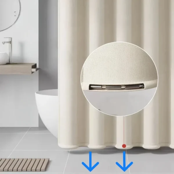 Rideau de douche lin opaque épais – Image 8