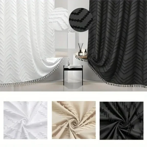Rideau de douche chevron boho – Image 8