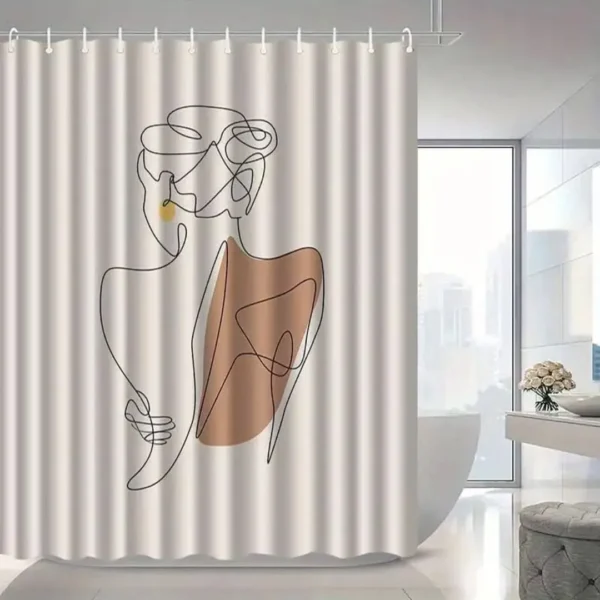 Rideau de douche femme abstraite