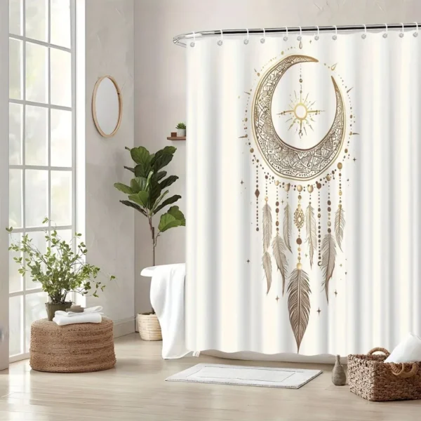 Rideau de douche lune bohème