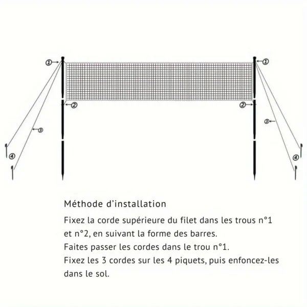 Filet badminton extérieur avec poteaux – Image 3