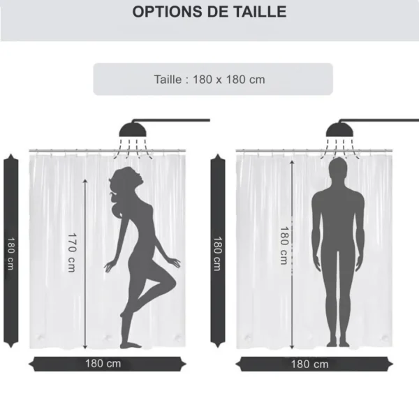 Rideau de douche bambou lierre – Image 11