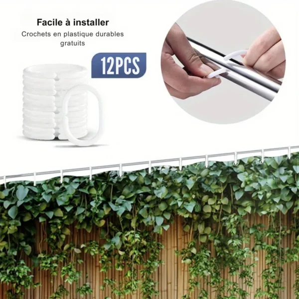 Rideau de douche bambou lierre – Image 8