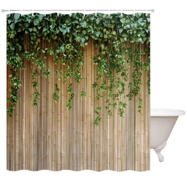 Rideau de douche bambou lierre – Image 5