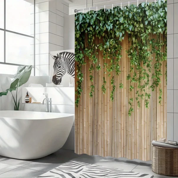 Rideau de douche bambou lierre – Image 4
