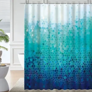 Rideau de douche bleu dégradé