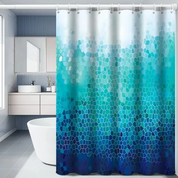 Rideau de douche bleu dégradé – Image 5