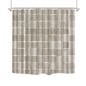 Rideau de douche effet carrelage luxe