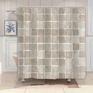 Alternative view of Rideau de douche effet carrelage luxe