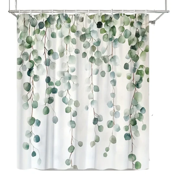 Rideau de douche feuillage aquarelle