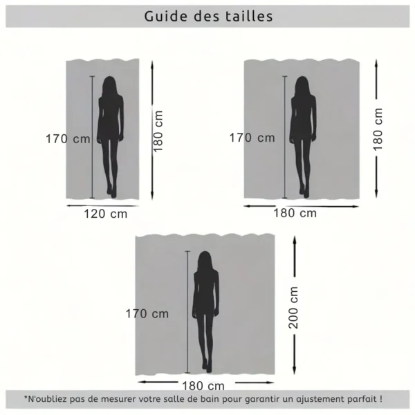 Rideau de douche feuilles bohème – Image 3